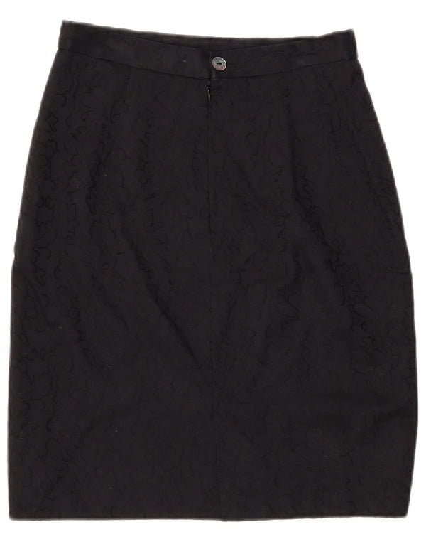 Damska spódnica ołówkowa Nazareno Gabrielli IT 44 Medium W28 Czarna bawełniana w kwiaty