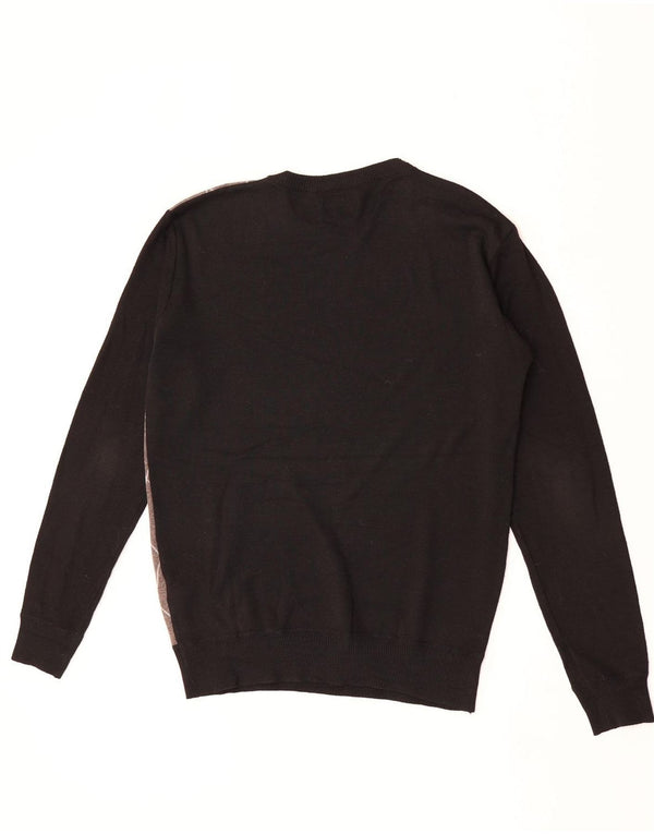 Męski sweter Pierre Cardin z okrągłym dekoltem, średni czarny Argyle/Diament