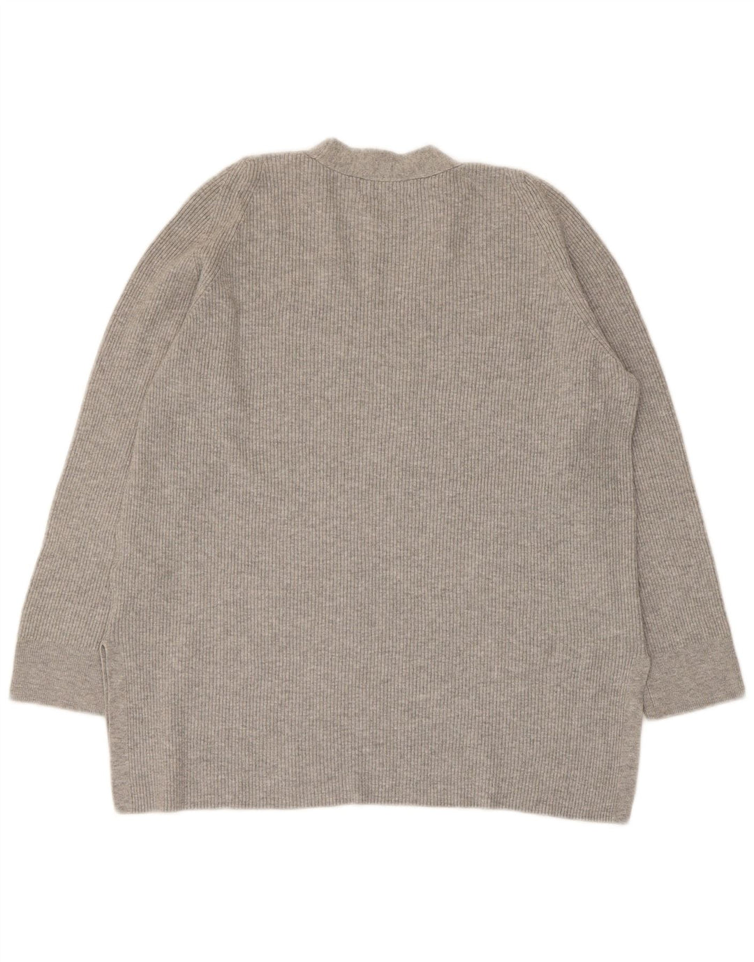 Sweter damski Marks & Spencer z dekoltem w kształcie litery V, UK 14, duży, szary, wiskoza