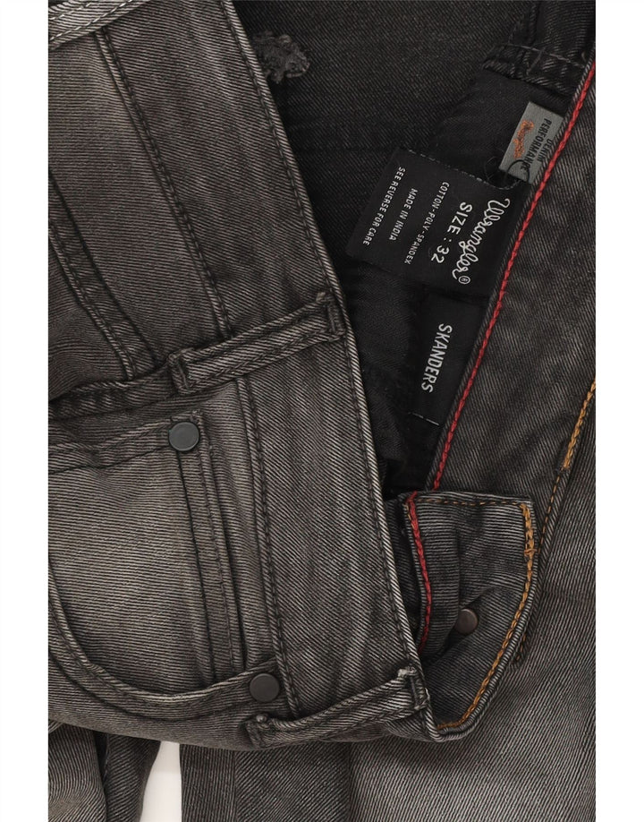 WRANGLER Męskie jeansy proste Skanders W32 L29 Szara bawełna