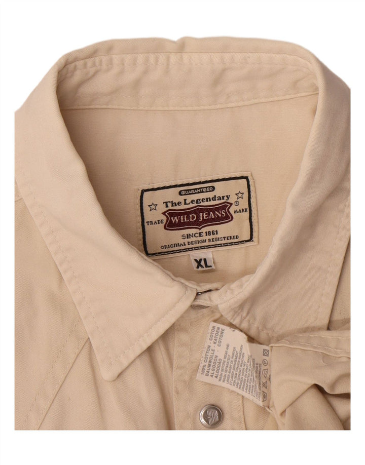 Koszula męska VINTAGE XL beżowa bawełniana