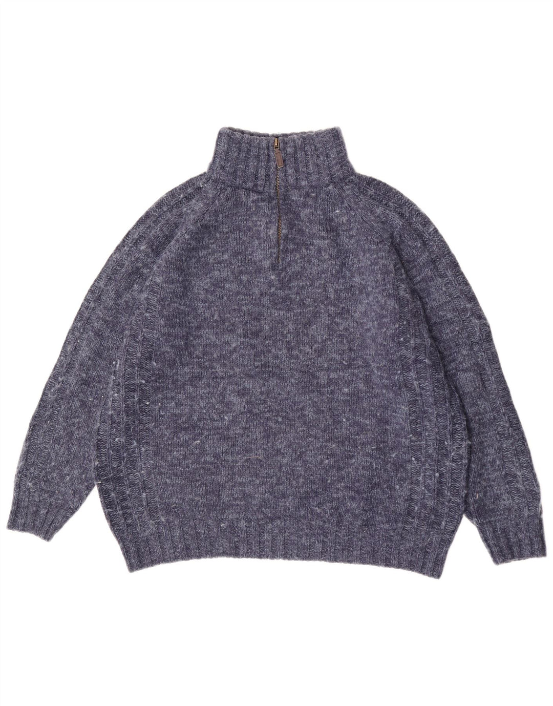 Męski sweter Marks & Spencer o regularnym kroju i zapinanym na zamek, duży, w niebieskie plamki