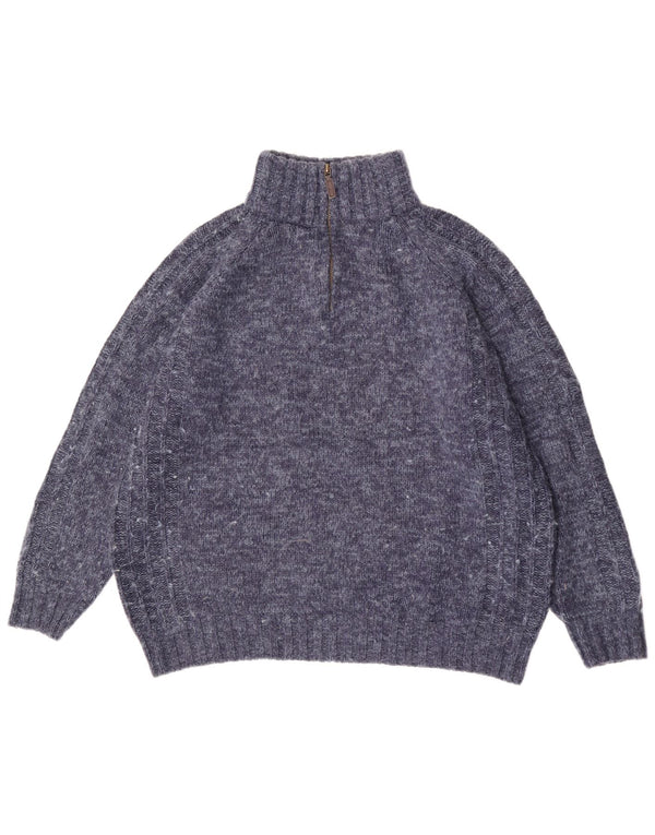 Męski sweter Marks & Spencer o regularnym kroju i zapinanym na zamek, duży, w niebieskie plamki
