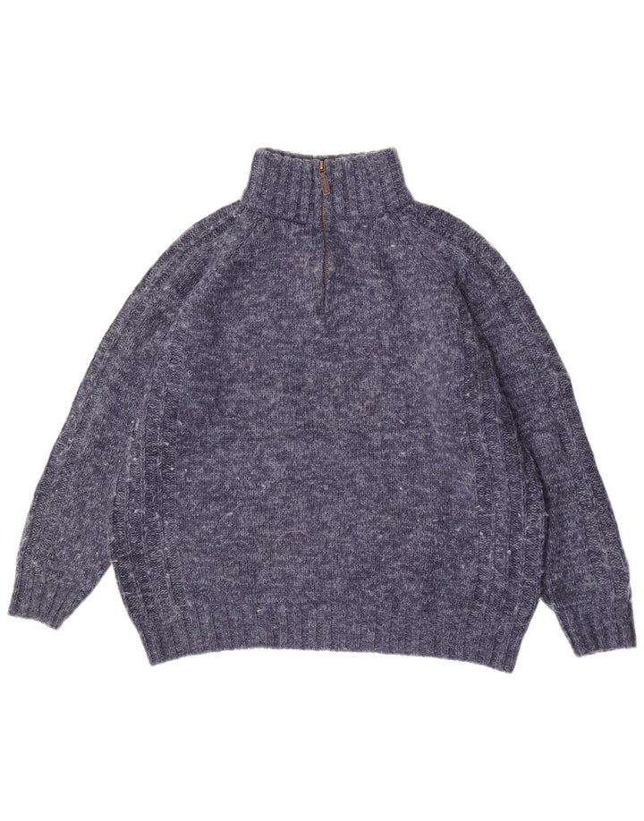 Męski sweter Marks & Spencer o regularnym kroju i zapinanym na zamek, duży, w niebieskie plamki