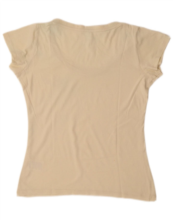 T-shirt damski Guru Top UK 12 Średni złamanej bieli, bawełniany