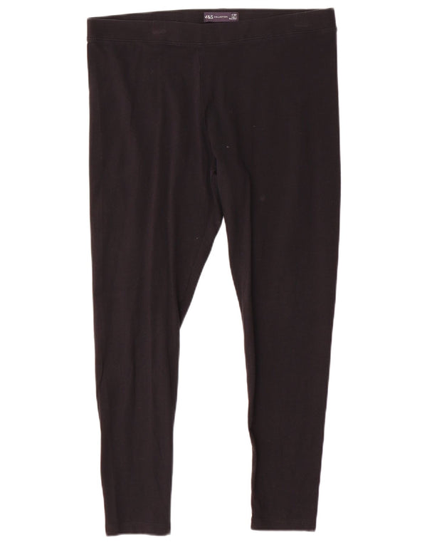 Legginsy damskie Marks & Spencer UK 14, duże, czarne, bawełniane