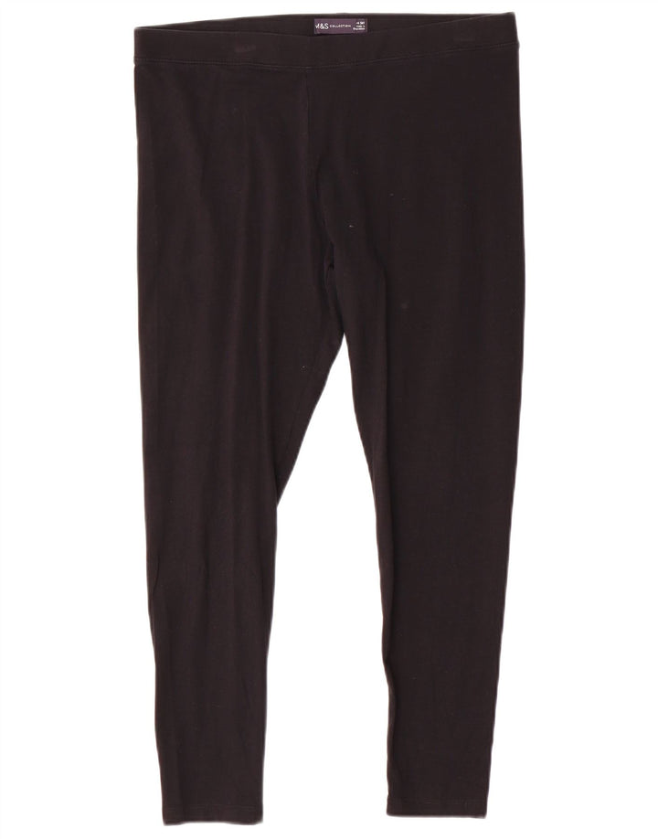 Legginsy damskie Marks & Spencer UK 14, duże, czarne, bawełniane