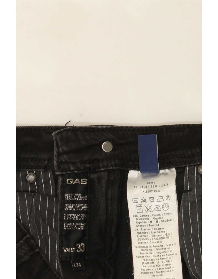 Damskie jeansy Gas Albert Slim W33 L28 Czarne bawełniane