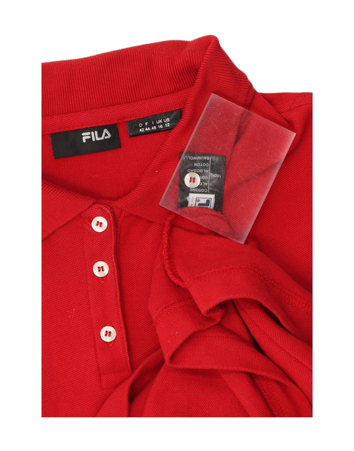FILA Womens Polo Shirt UK 16 Large Red Cotton Vintage Fila and Second-Hand Fila from Messina Hembry 