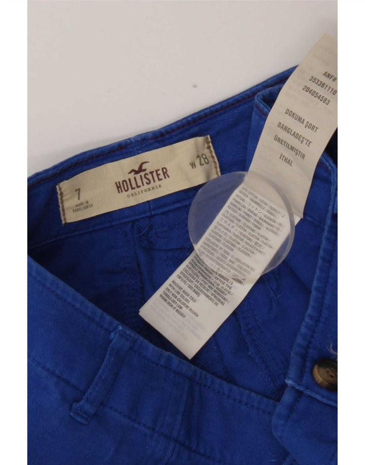 Damskie spodnie Hollister US 7 Medium W28, niebieska bawełna