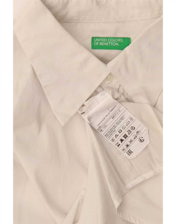 Koszula damska Benetton UK 16, duża, biała, bawełniana