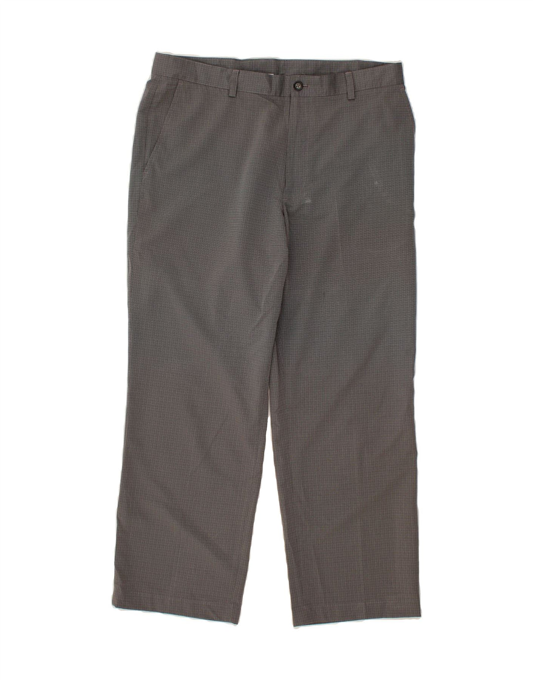 IZOD Mens Straight Chino Trousers W36 L30 Grey Check Polyester Vintage Izod and Second-Hand Izod from Messina Hembry 