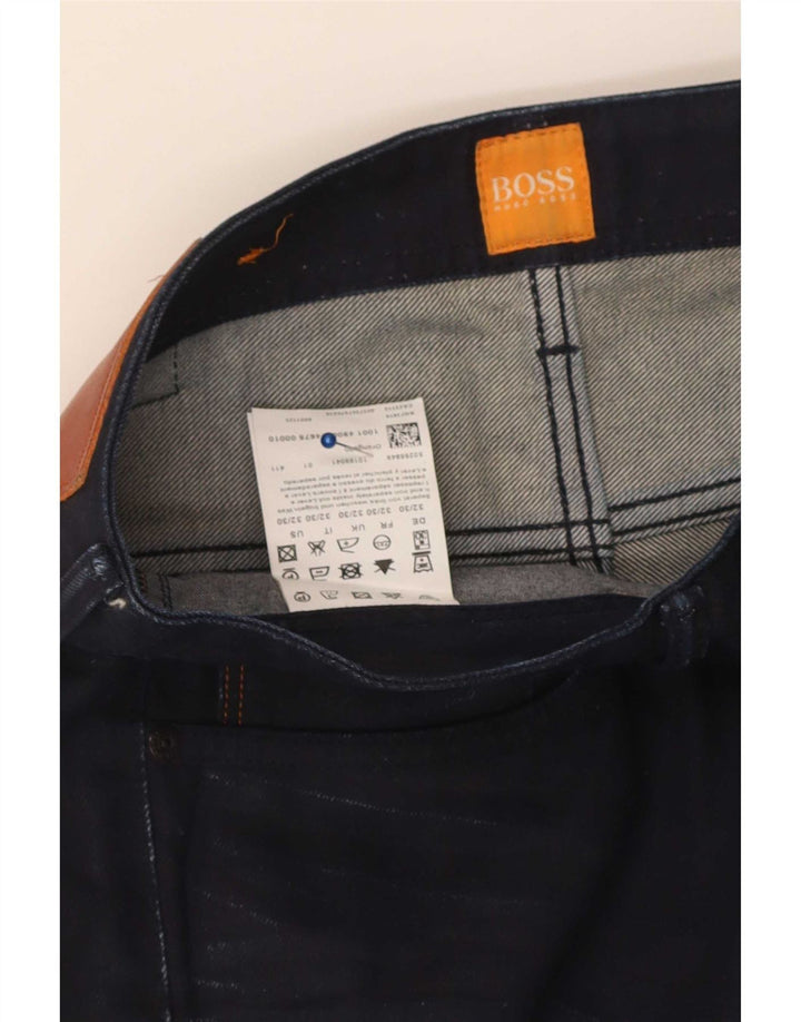 Męskie proste dżinsy Hugo Boss W32 L30 Granatowa bawełna