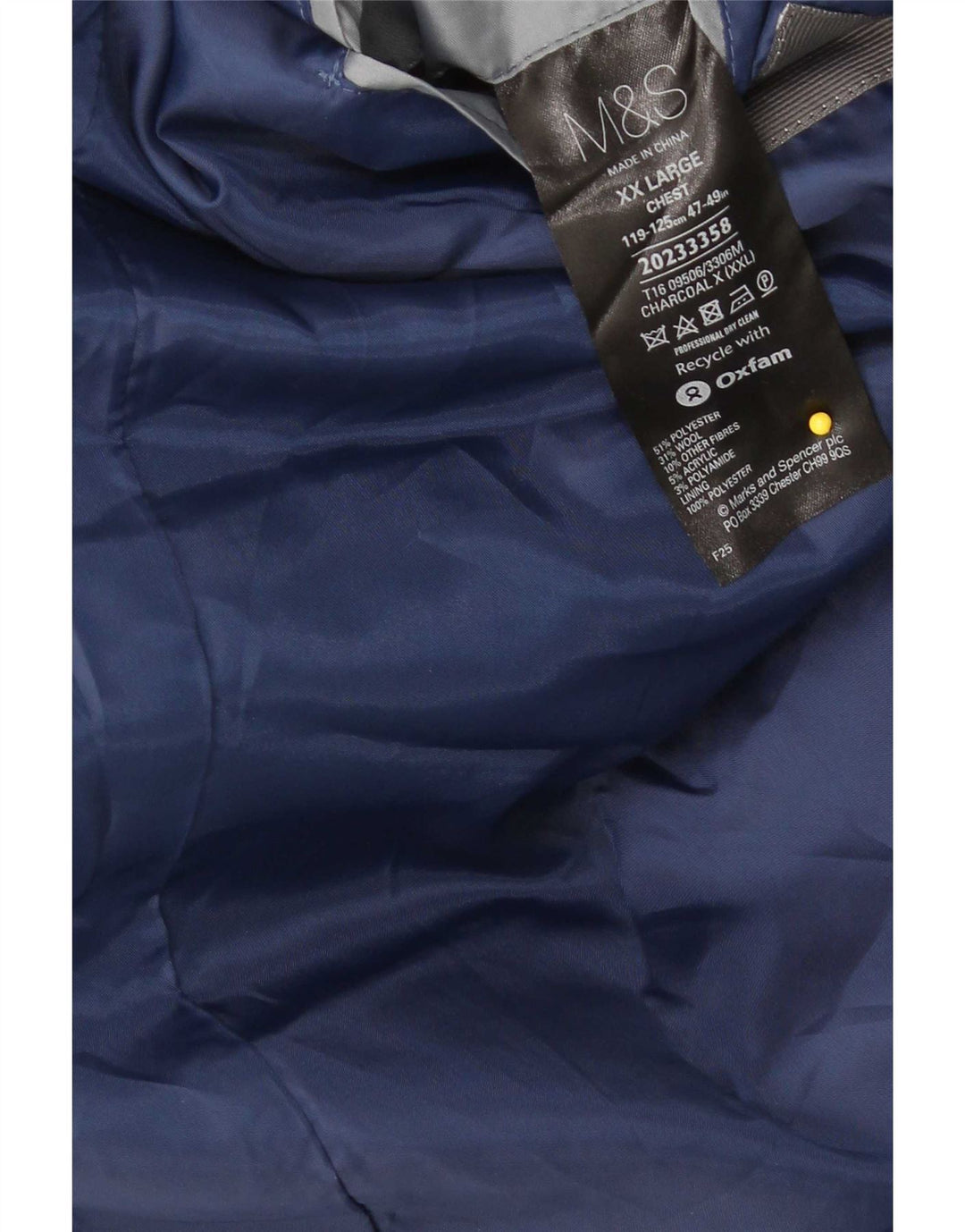 Marks & Spencer Płaszcz męski UK 44 2XL Czarny poliester