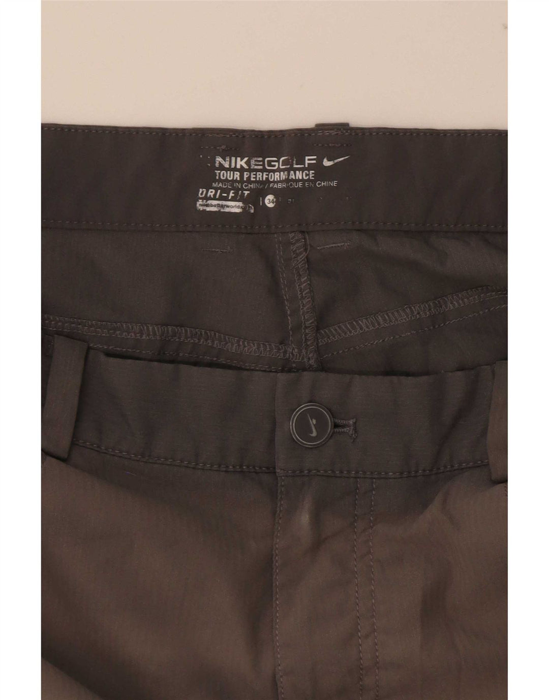 Damskie spodenki Nike Dri Fit W34, duże, szare, poliestrowe