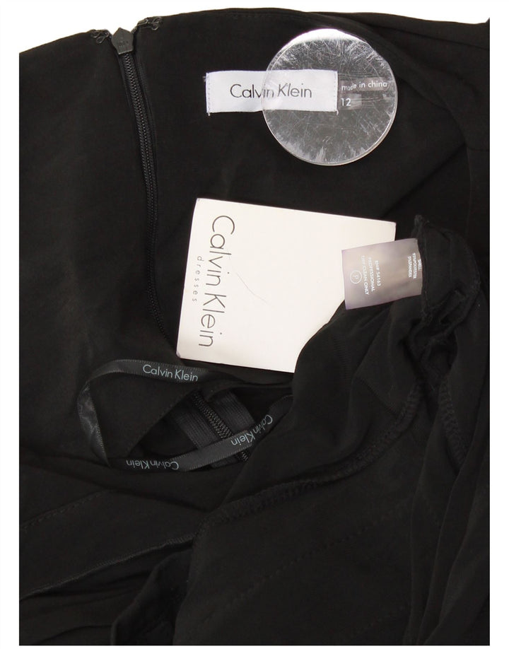 Damska sukienka płaszczowa bez rękawów CALVIN KLEIN US 12, duża, czarna, z poliestru