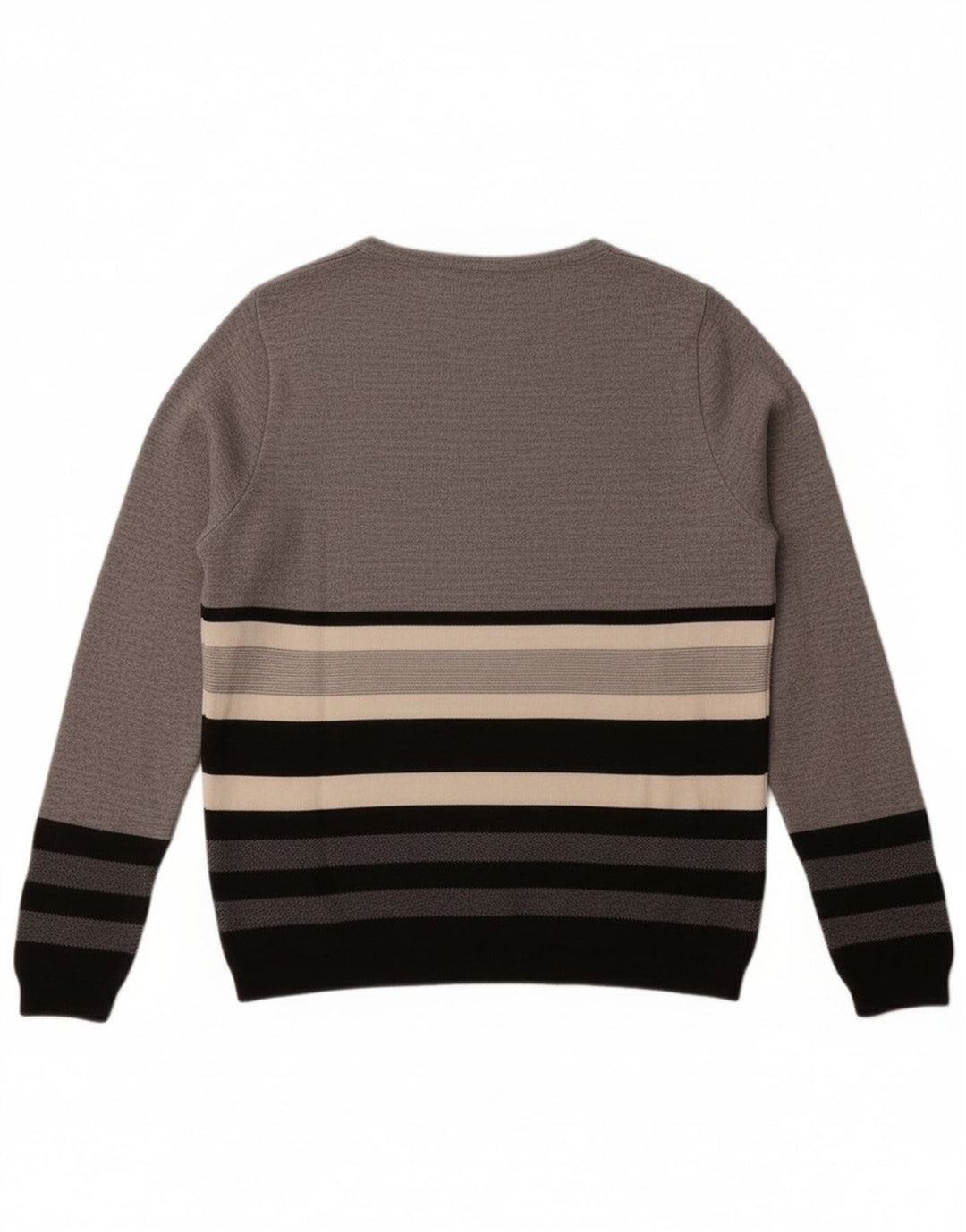 Damski sweter z dekoltem w łódkę Perte by Krizia UK 14 w średnie szare paski