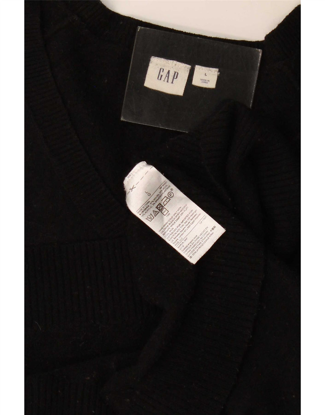 Sweter damski Gap z dekoltem w kształcie litery V, UK 16, duży, czarny nylon