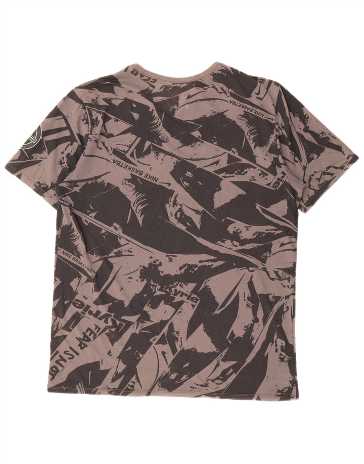 Męski T-shirt Nike Dri Fit z abstrakcyjnym wzorem, duży, szary