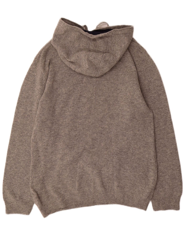 Crew Clothing Męski sweter z kapturem XL, szara wełna