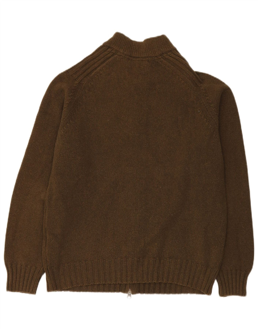 MASSIMO DUTTI Męski sweter kardigan, średnia wełna khaki