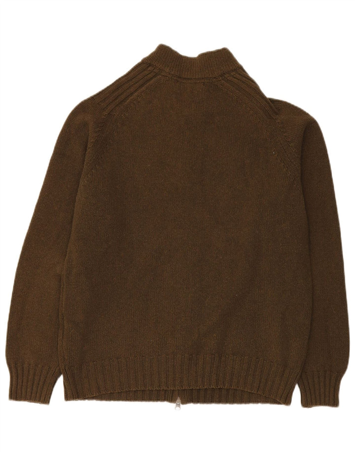 MASSIMO DUTTI Męski sweter kardigan, średnia wełna khaki