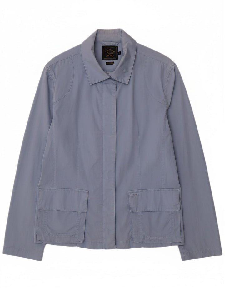 PAUL & SHARK Womens Bomber Jacket UK 18 XL Blue Cotton
