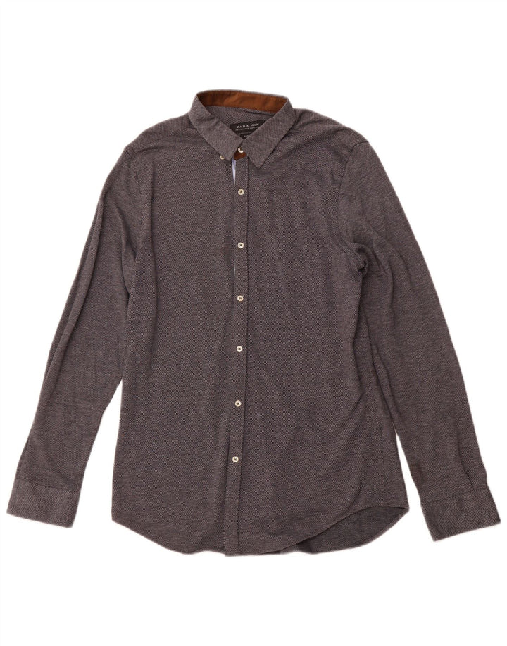 Koszula męska ZARA Slim Fit, duża, granatowa w cętki