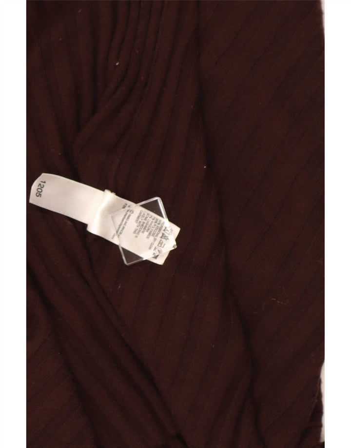Marks & Spencer Damski asymetryczny sweter kardigan UK 8/10 Small Brown