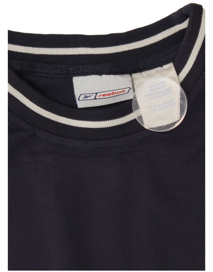 T-shirt męski Reebok, duży, granatowy, poliester