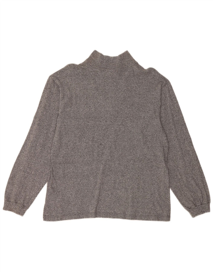 Męski sweter z zamkiem błyskawicznym Asics Średnioszary, bawełniany nakrapiany