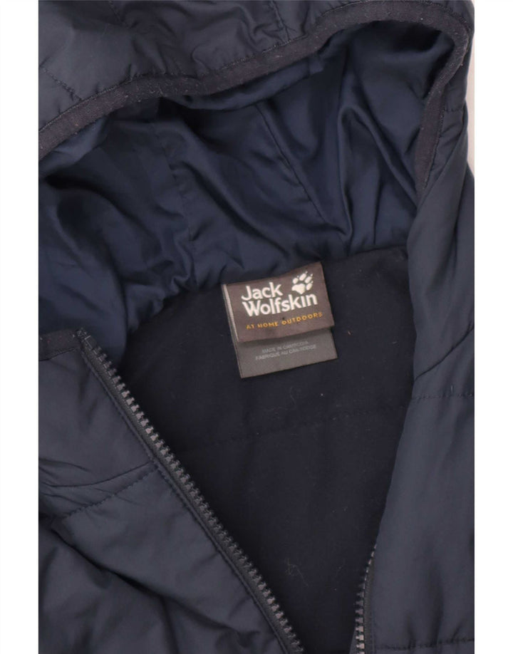 Jack Wolfskin Chłopięca ocieplana kurtka z kapturem 9-10 lat granatowa