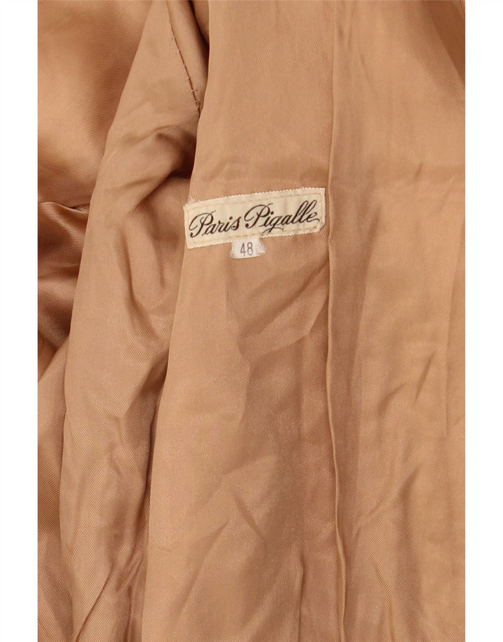 Vintage damska wojskowa zamszowa kurtka IT 48 XL brązowa
