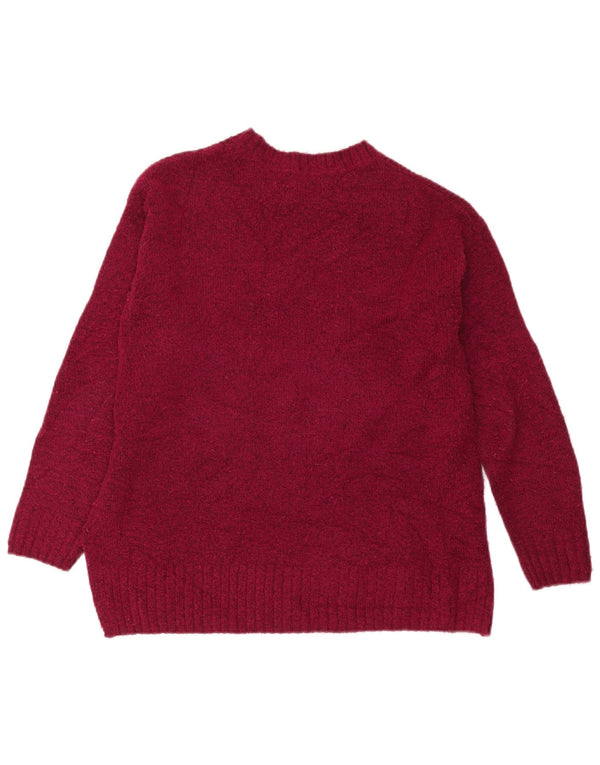 Marks & Spencer Damski sweter z dekoltem w łódkę, UK 10, mały, bordowy