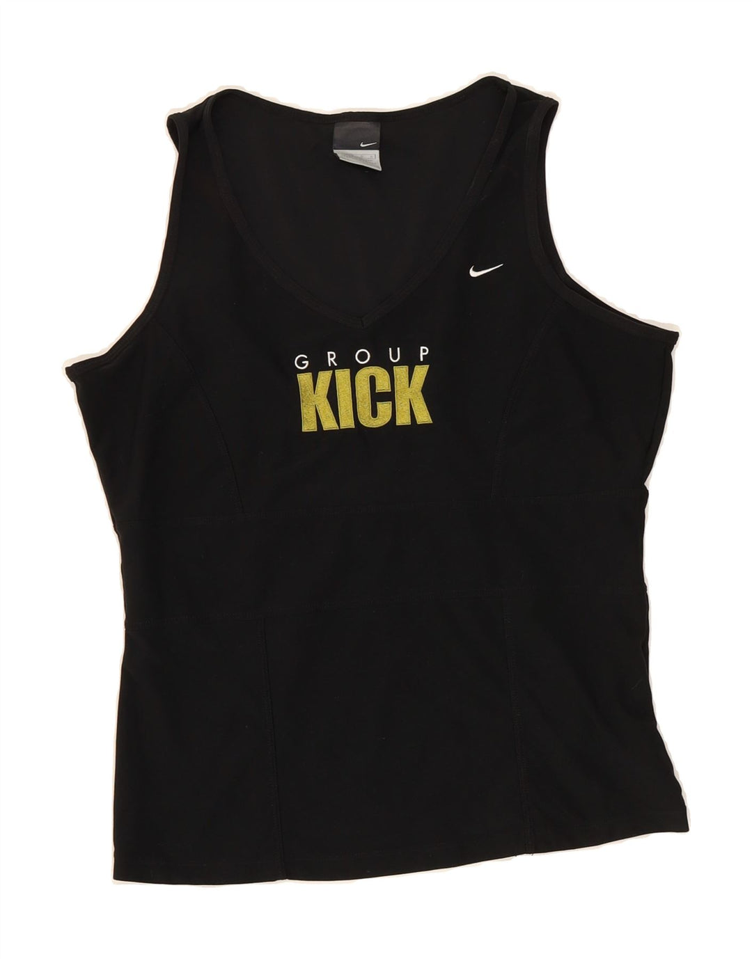 NIKE Womens Crop Graphic Vest Top US 12/14 Large Black Polyester Vintage Nike and Second-Hand Nike from Messina Hembry 