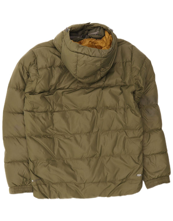 Rab Mens Hooded Padded Jacket UK 38 Medium Khaki Polyamide