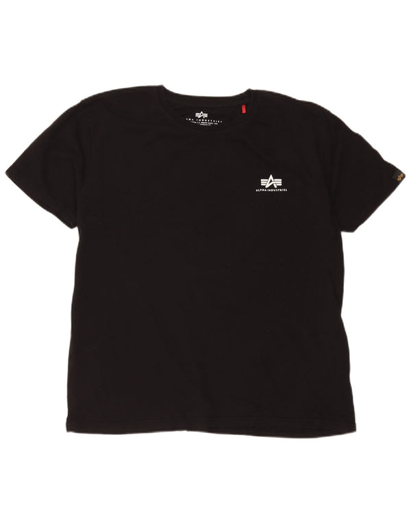 Damska koszulka z grafiką Alpha Industries Top UK 18 XL, czarna bawełna