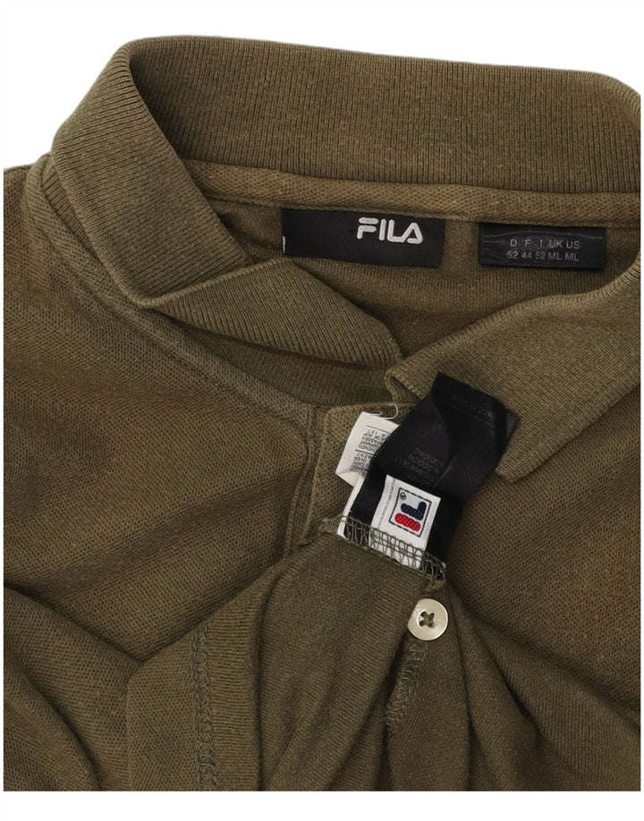 Męska koszulka polo FILA, średnia, bawełniana khaki