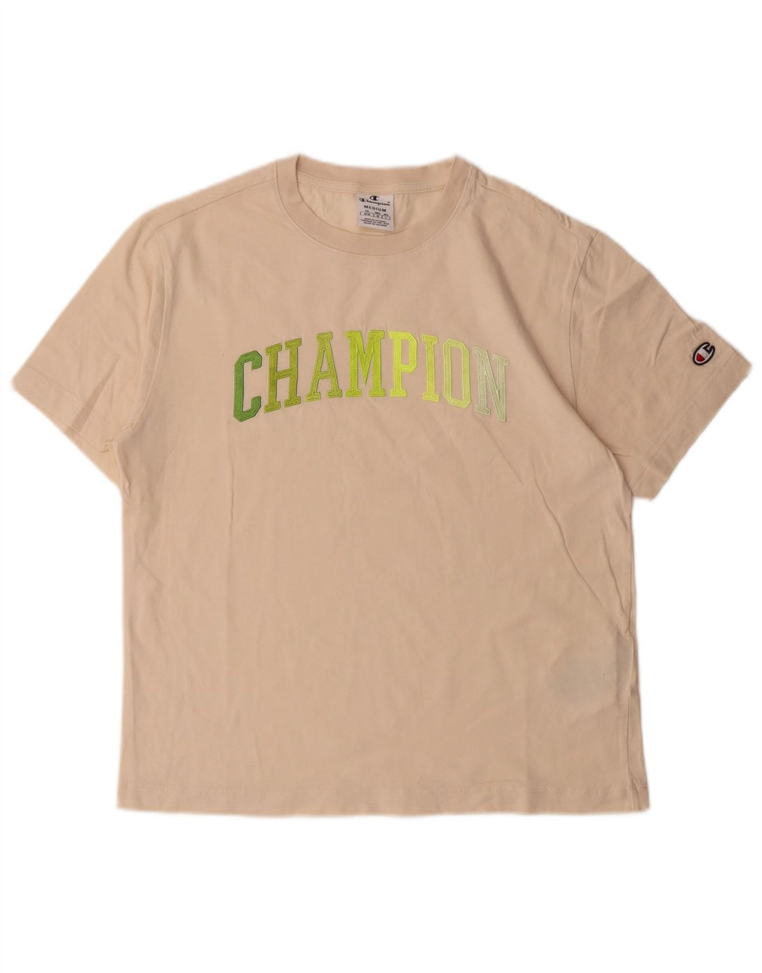 CHAMPION Womens Graphic T-Shirt Top UK 14 Medium White Cotton