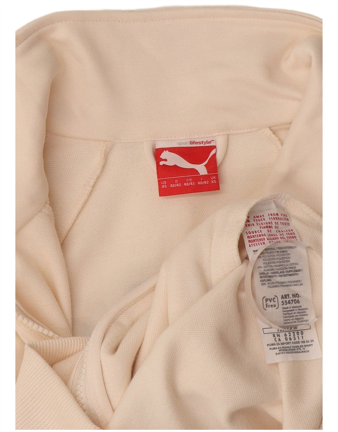 Damska kurtka dresowa Puma Graphic UK 6 XS, biały poliester