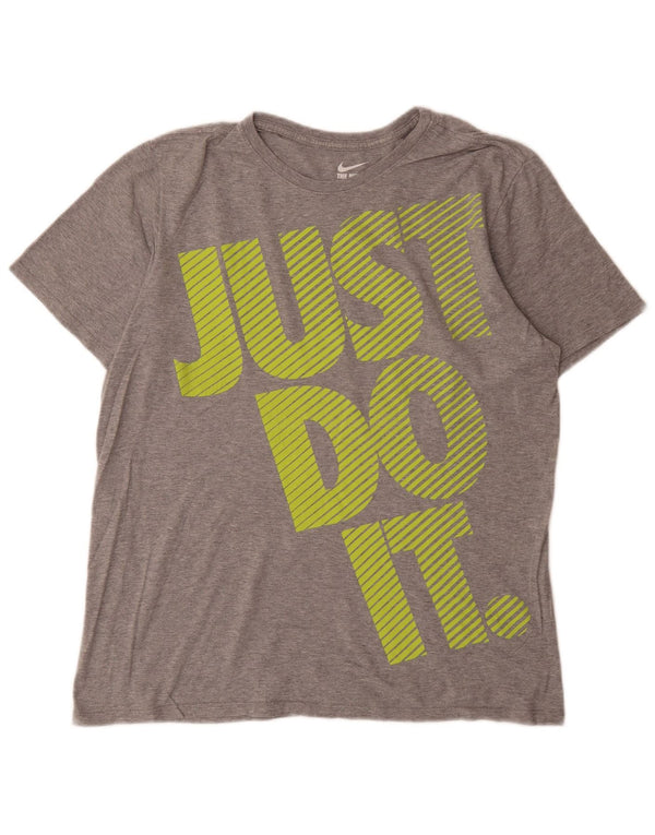 Męski T-shirt Nike Athletic Cut Graphic Top, duży, szary, nakrapiany