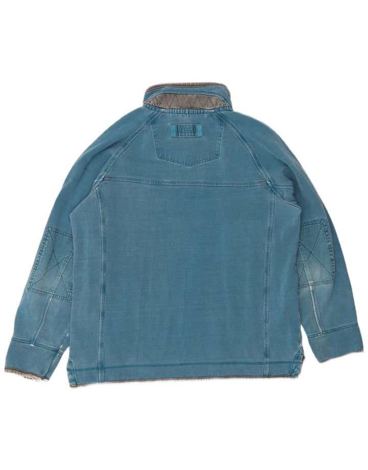 Męska bluza z zamkiem błyskawicznym FAT FACE, duża, niebieska, bawełniana