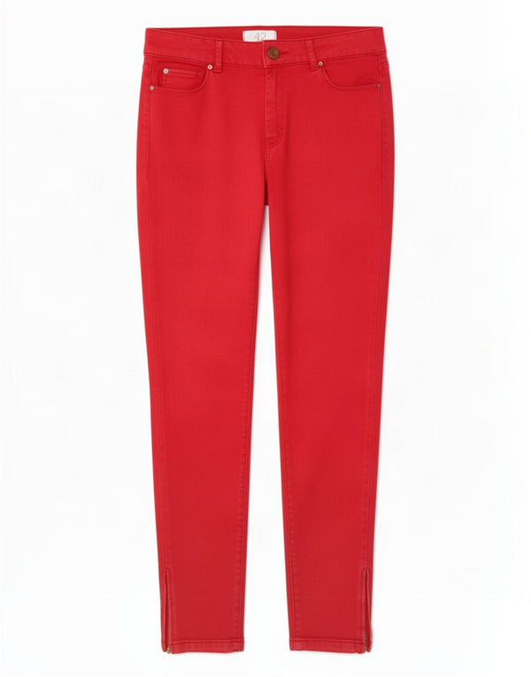 Spodnie damskie Zara Skinny Casual EU 42 Large W32 L29 Czerwona bawełna
