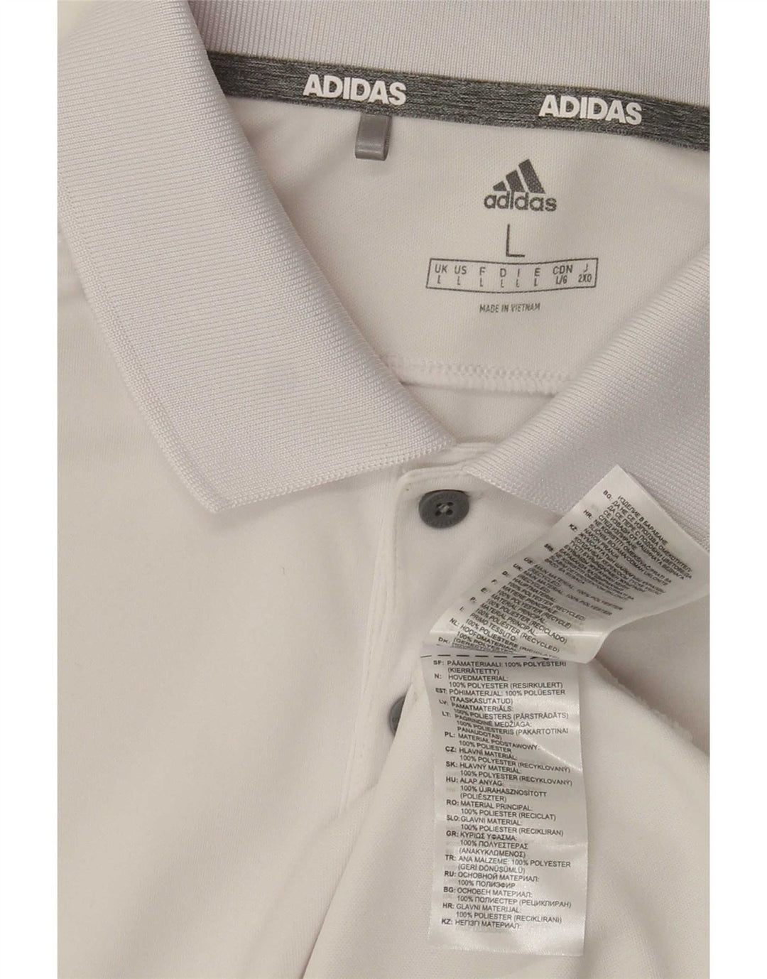 Męska koszulka polo Adidas, duża, biała, z poliestru