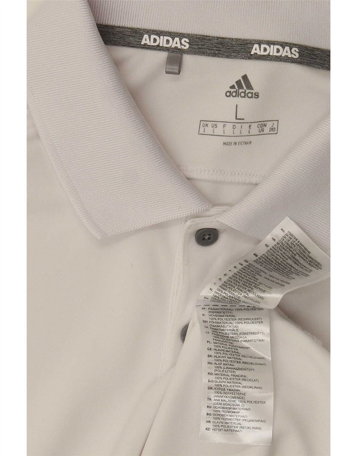 Męska koszulka polo Adidas, duża, biała, z poliestru