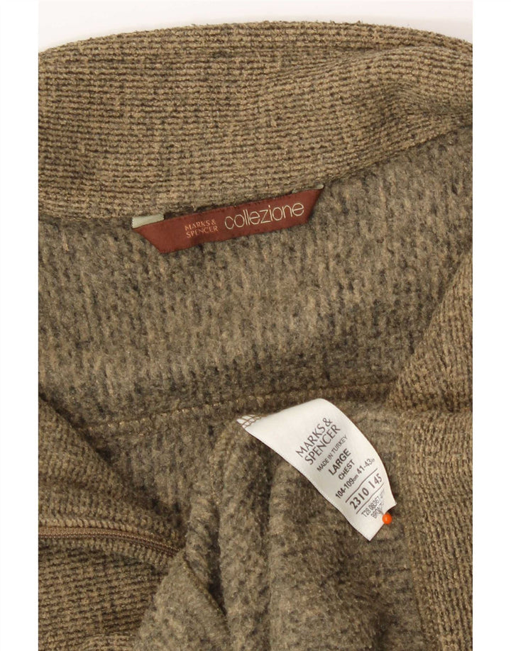 Marks & Spencer Męska kurtka dresowa, duża, poliestrowa w kolorze khaki