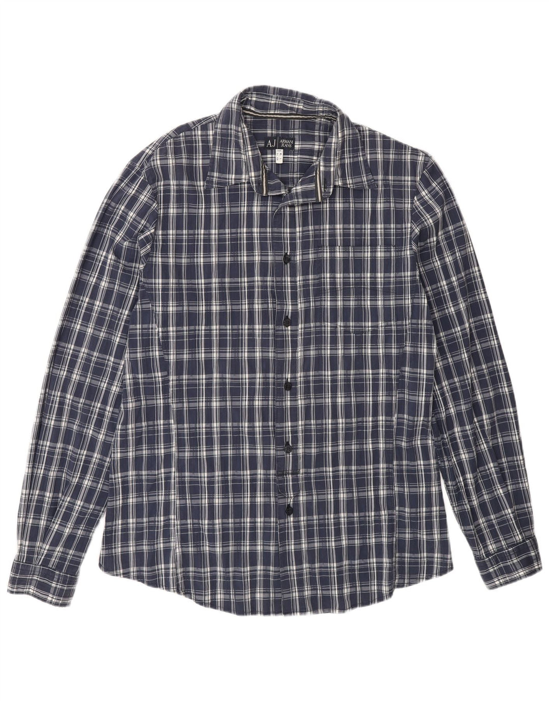 Koszula męska Armani Jeans, duża, niebieska, bawełniana w kratę