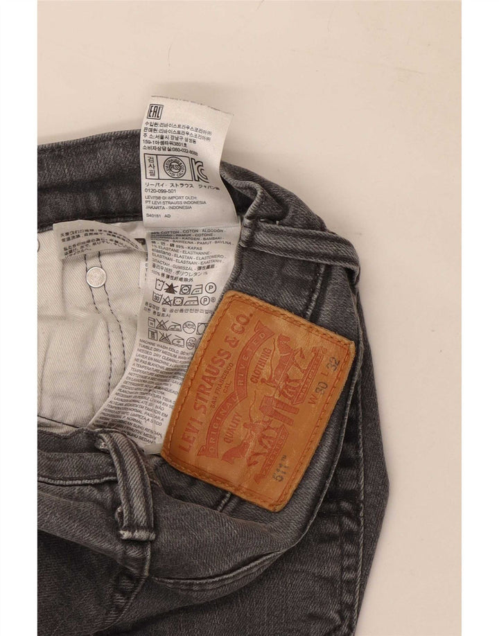 Levi's Męskie 511 Slim Jeans W30 L32 Szara Bawełna