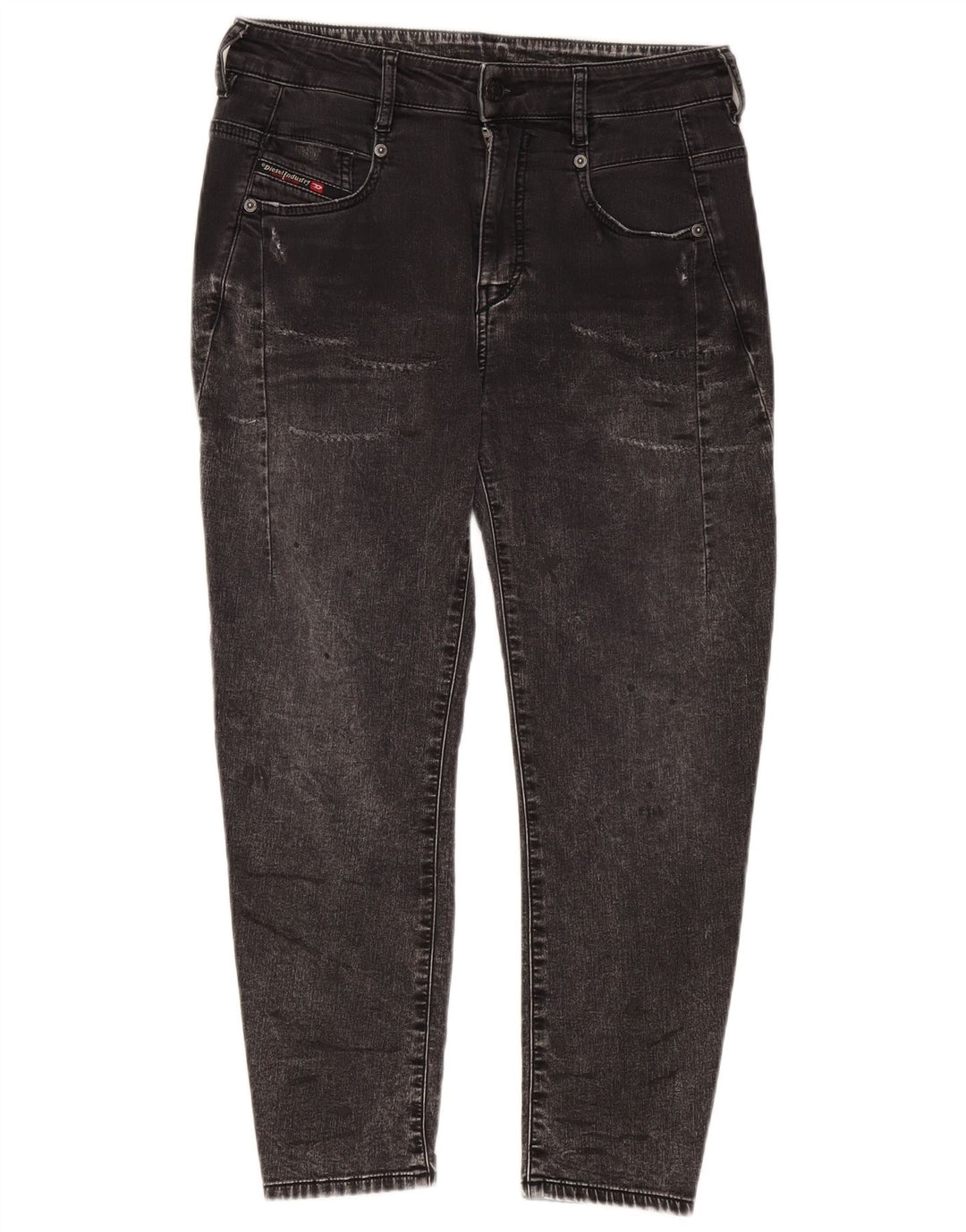 DIESEL Damskie jeansy Crop Tapered W25 L24 Szara bawełna