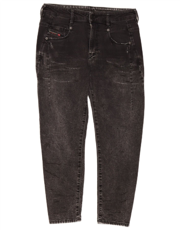 DIESEL Damskie jeansy Crop Tapered W25 L24 Szara bawełna